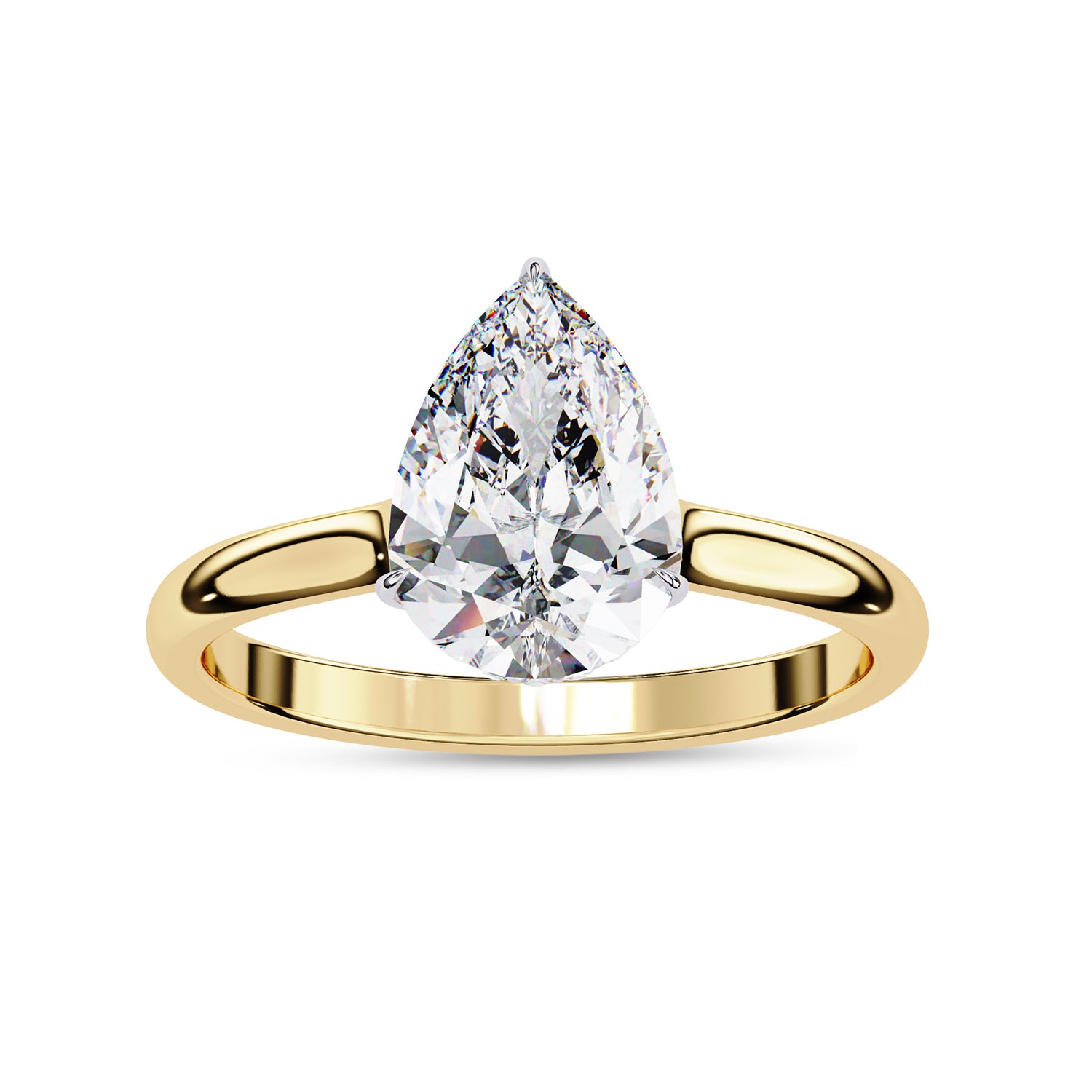 4-Prong Hidden Halo Solitaire Engagement Ring Lab Grown Diamond