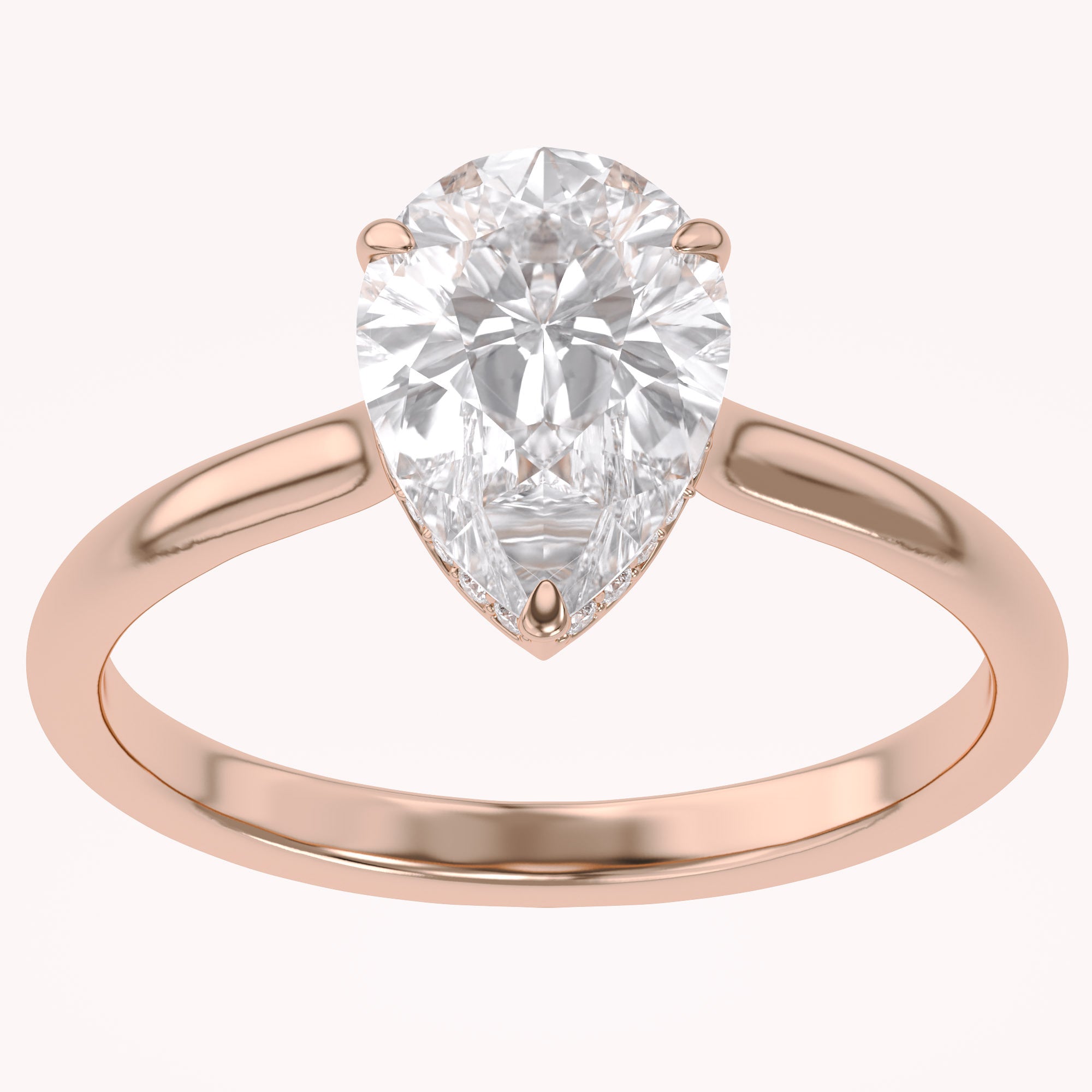 4-Prong Hidden Halo Solitaire Engagement Ring Lab Grown Diamond