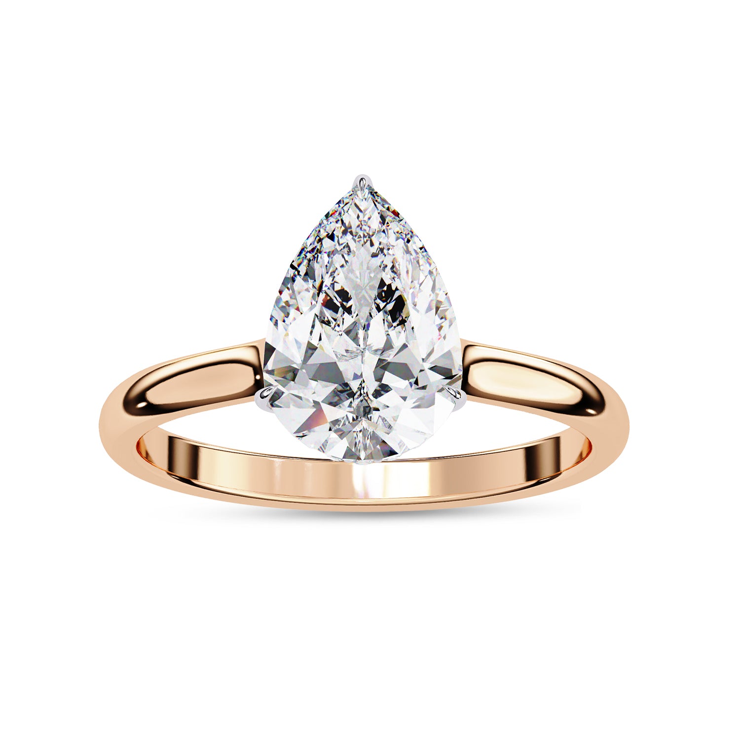 4-Prong Hidden Halo Solitaire Engagement Ring Lab Grown Diamond