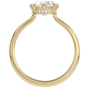 Hidden Halo Solitaire Engagement Ring Radiant and Round Lab Grown Diamond