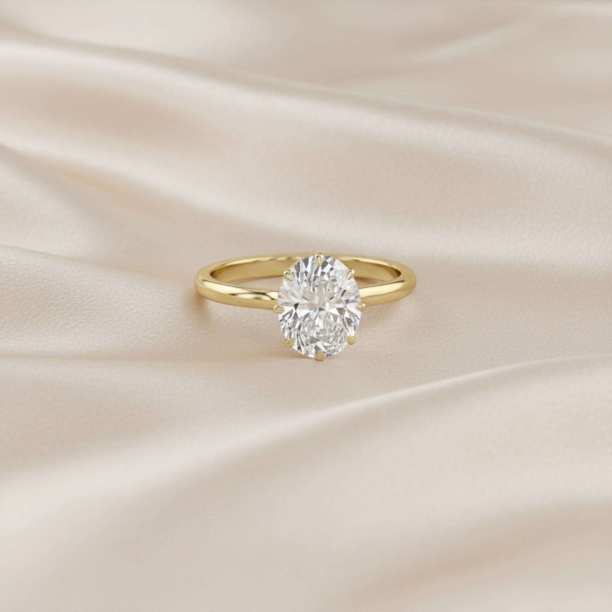 Hidden Halo Solitaire Engagement Ring Radiant and Round Lab Grown Diamond