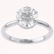 Solitaire Beaded Engagement Ring Lab Grown Diamond
