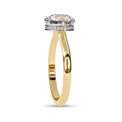 Solitaire Beaded Engagement Ring Lab Grown Diamond