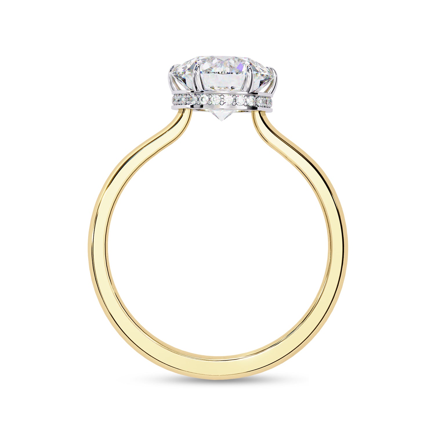 Solitaire Beaded Engagement Ring Lab Grown Diamond