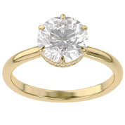 Solitaire Beaded Engagement Ring Lab Grown Diamond