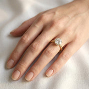 Solitaire Beaded Engagement Ring Lab Grown Diamond