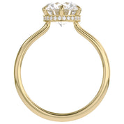 Solitaire Beaded Engagement Ring Lab Grown Diamond
