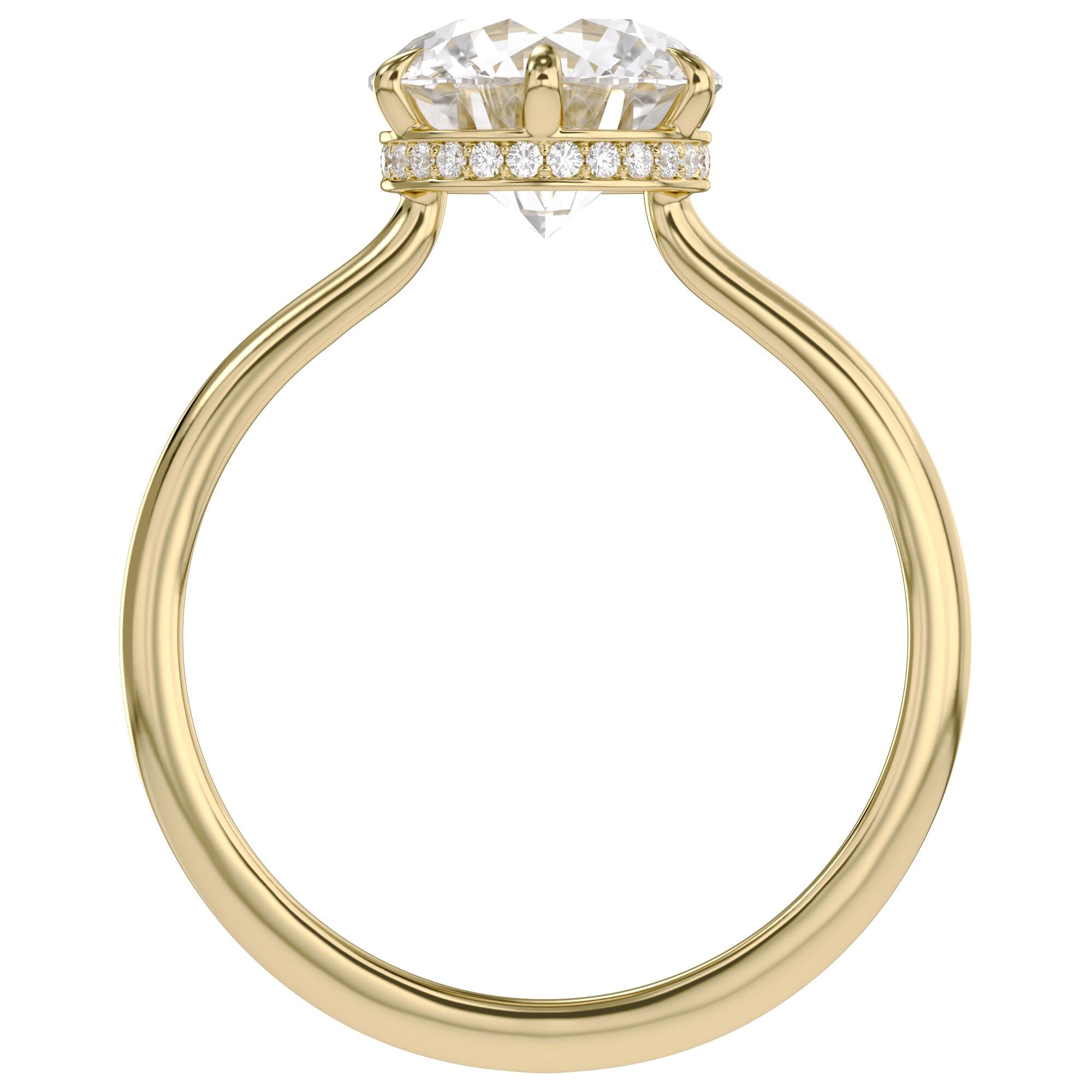 Solitaire Beaded Engagement Ring Lab Grown Diamond
