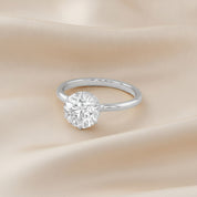 Solitaire Beaded Engagement Ring Lab Grown Diamond