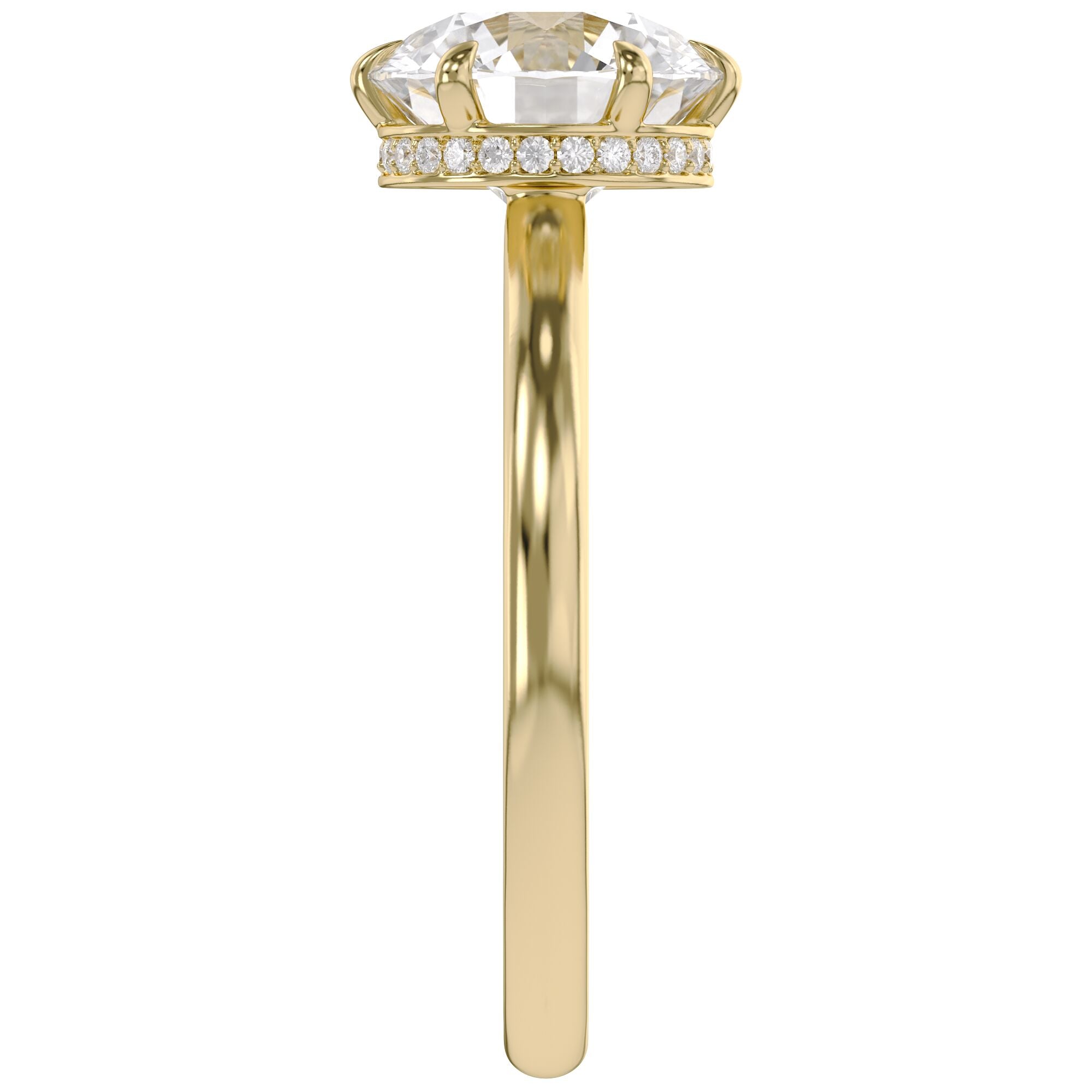 Solitaire Beaded Engagement Ring Lab Grown Diamond