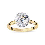 Solitaire Beaded Engagement Ring Lab Grown Diamond
