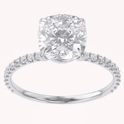 Lab Grown Diamond Solitaire Beaded Engagement Ring