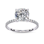 Lab Grown Diamond Solitaire Beaded Engagement Ring