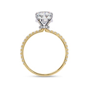 Lab Grown Diamond Solitaire Beaded Engagement Ring
