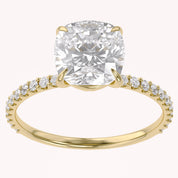 Lab Grown Diamond Solitaire Beaded Engagement Ring