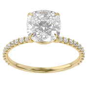 Lab Grown Diamond Solitaire Beaded Engagement Ring