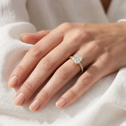 Lab Grown Diamond Solitaire Beaded Engagement Ring
