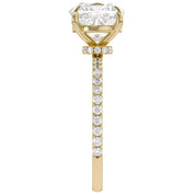Lab Grown Diamond Solitaire Beaded Engagement Ring
