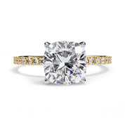 Lab Grown Diamond Solitaire Beaded Engagement Ring