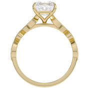 Solitaire Beaded Engagement Ring Oval Lab Grown Diamond