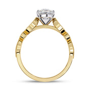 Solitaire Beaded Engagement Ring for Women Lab Grown Diamond