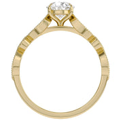 Solitaire Beaded Engagement Ring for Women Lab Grown Diamond