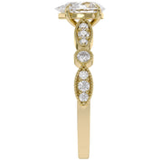 Solitaire Beaded Engagement Ring for Women Lab Grown Diamond