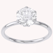Solitaire Floral Engagement Ring Lab Grown Diamond