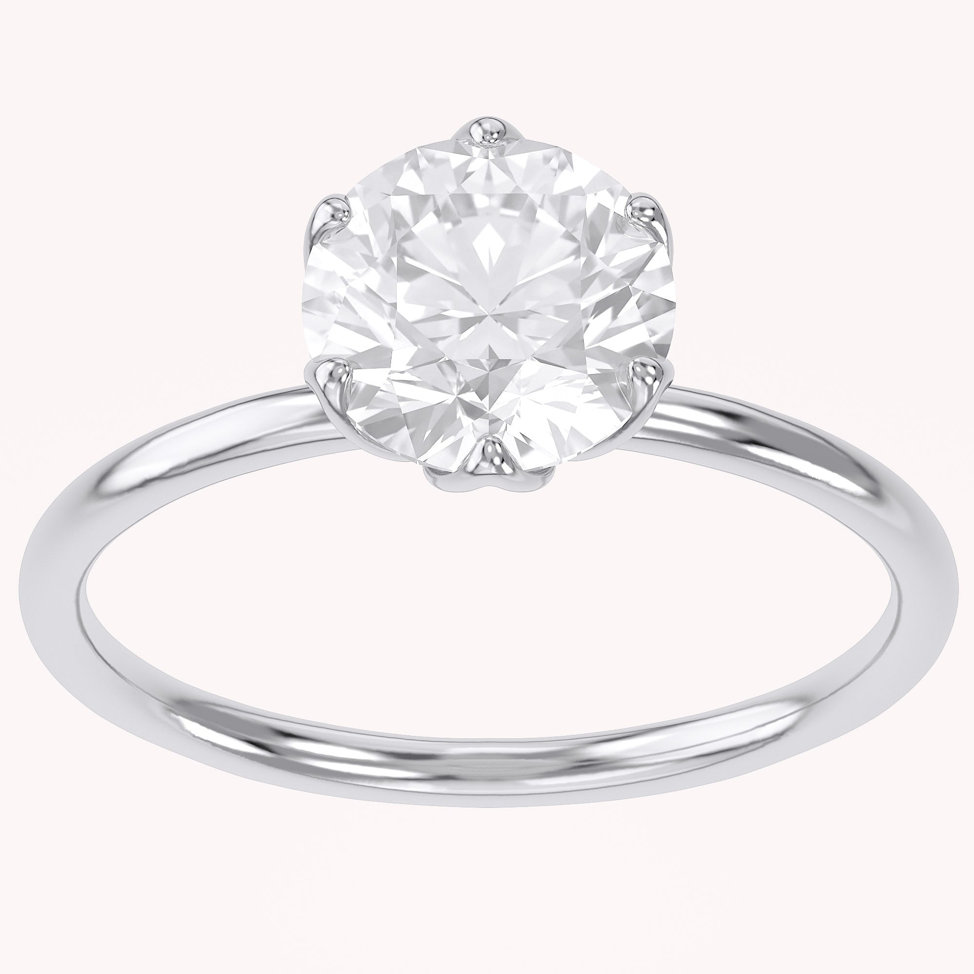 Solitaire Floral Engagement Ring Lab Grown Diamond