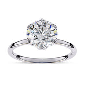 Solitaire Floral Engagement Ring Lab Grown Diamond