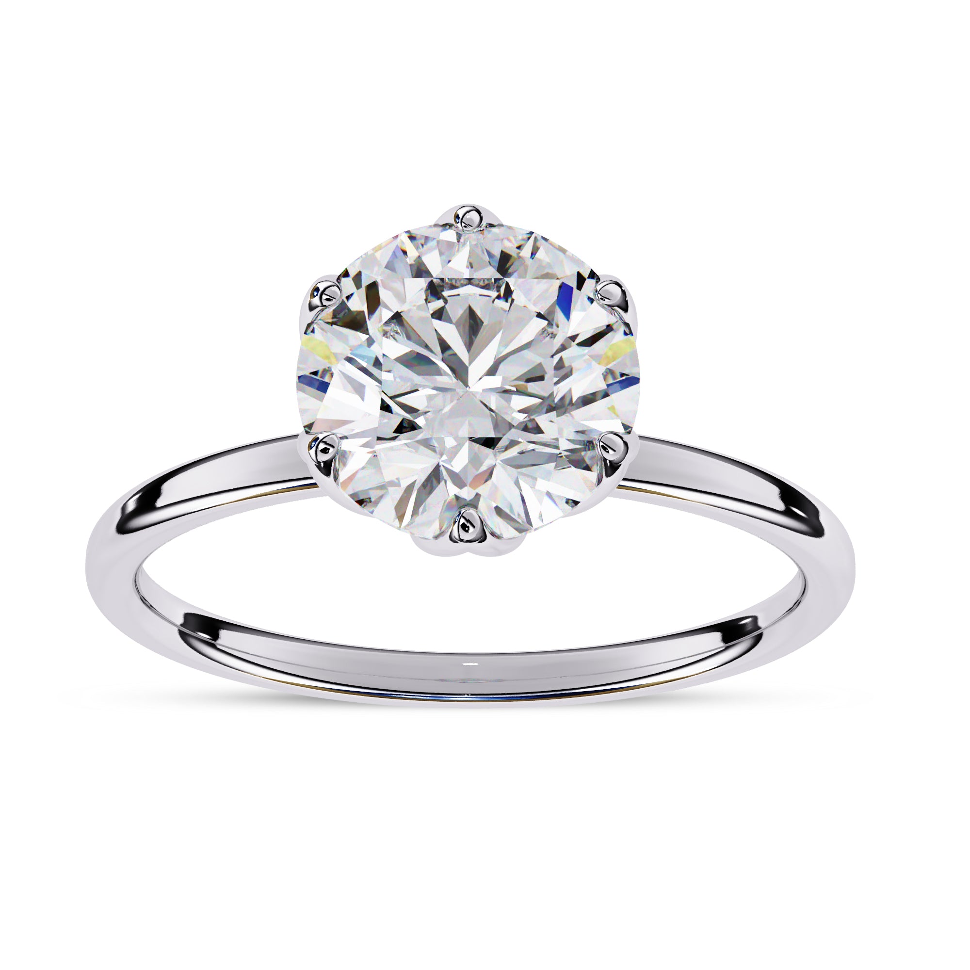 Solitaire Floral Engagement Ring Lab Grown Diamond