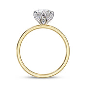 Solitaire Floral Engagement Ring Lab Grown Diamond