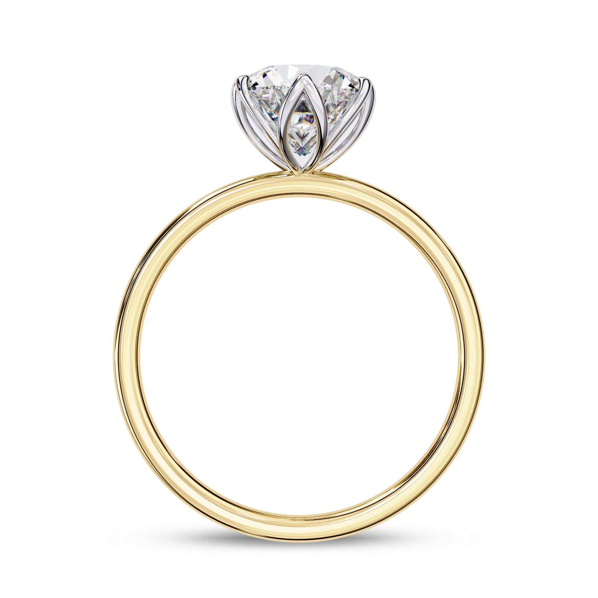 Solitaire Floral Engagement Ring Lab Grown Diamond