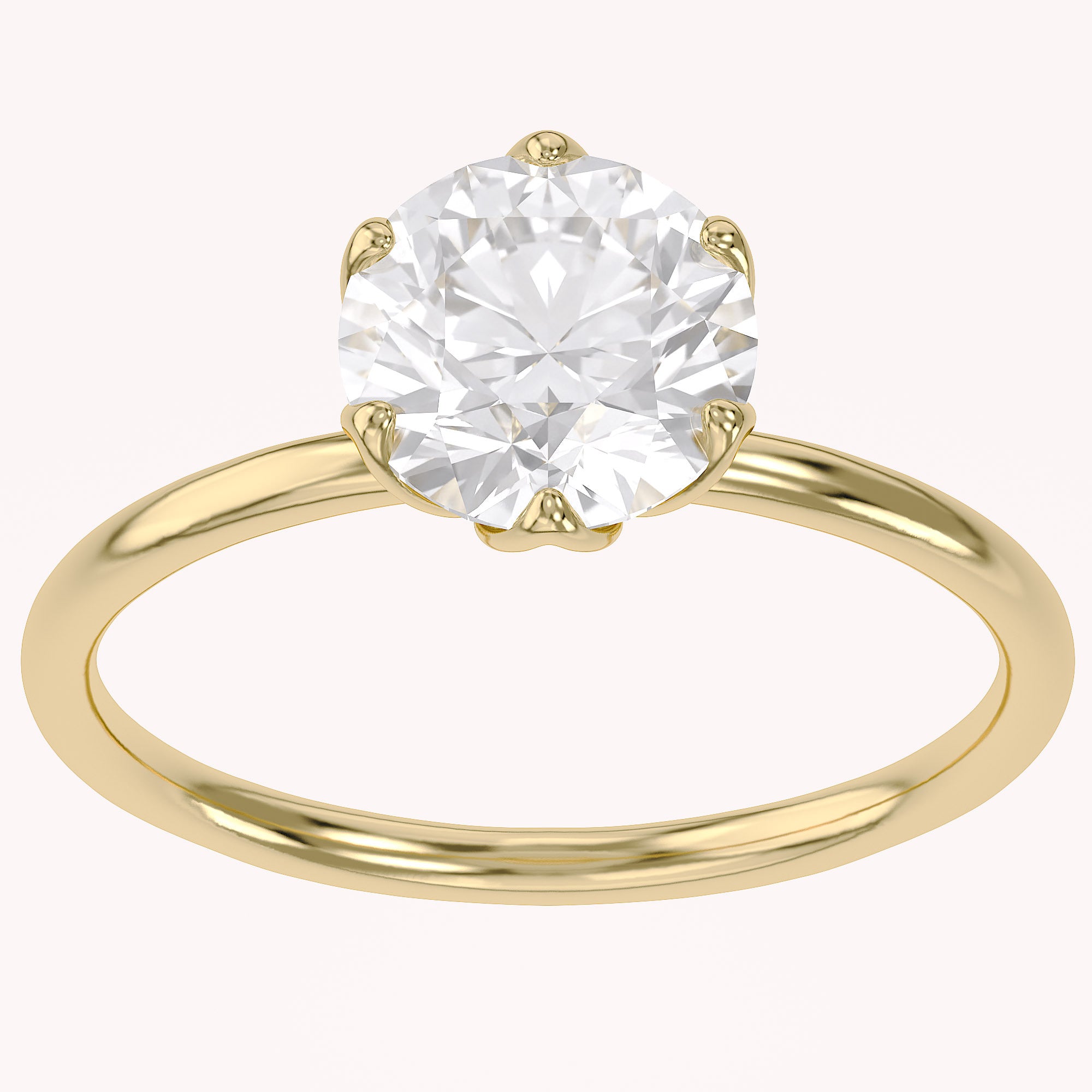 Solitaire Floral Engagement Ring Lab Grown Diamond