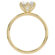 Solitaire Floral Engagement Ring Lab Grown Diamond