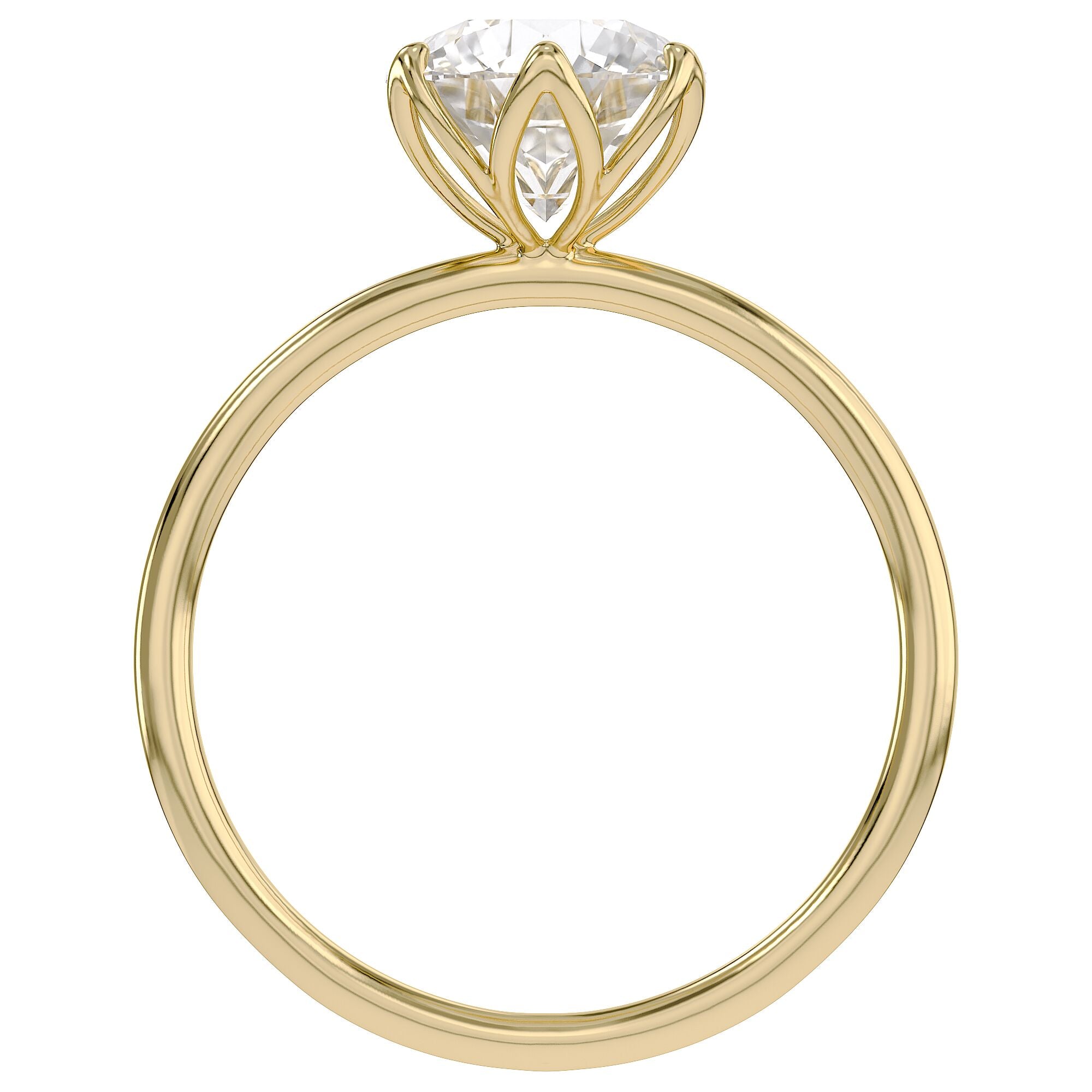 Solitaire Floral Engagement Ring Lab Grown Diamond