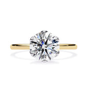 Solitaire Floral Engagement Ring Lab Grown Diamond