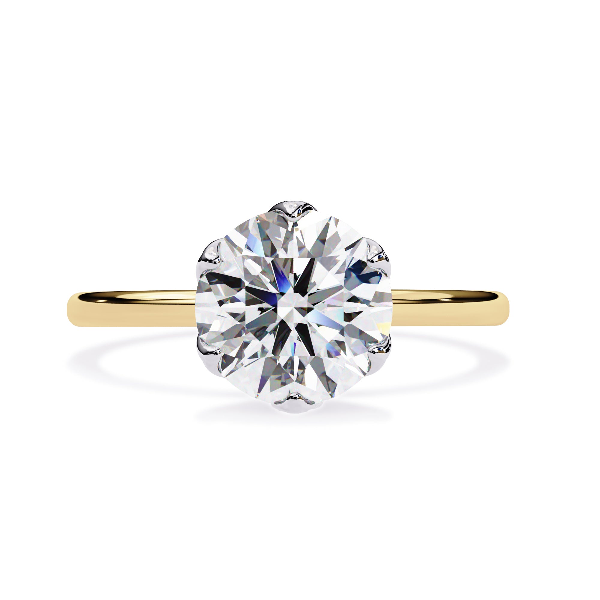 Solitaire Floral Engagement Ring Lab Grown Diamond