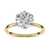 Solitaire Floral Engagement Ring Lab Grown Diamond