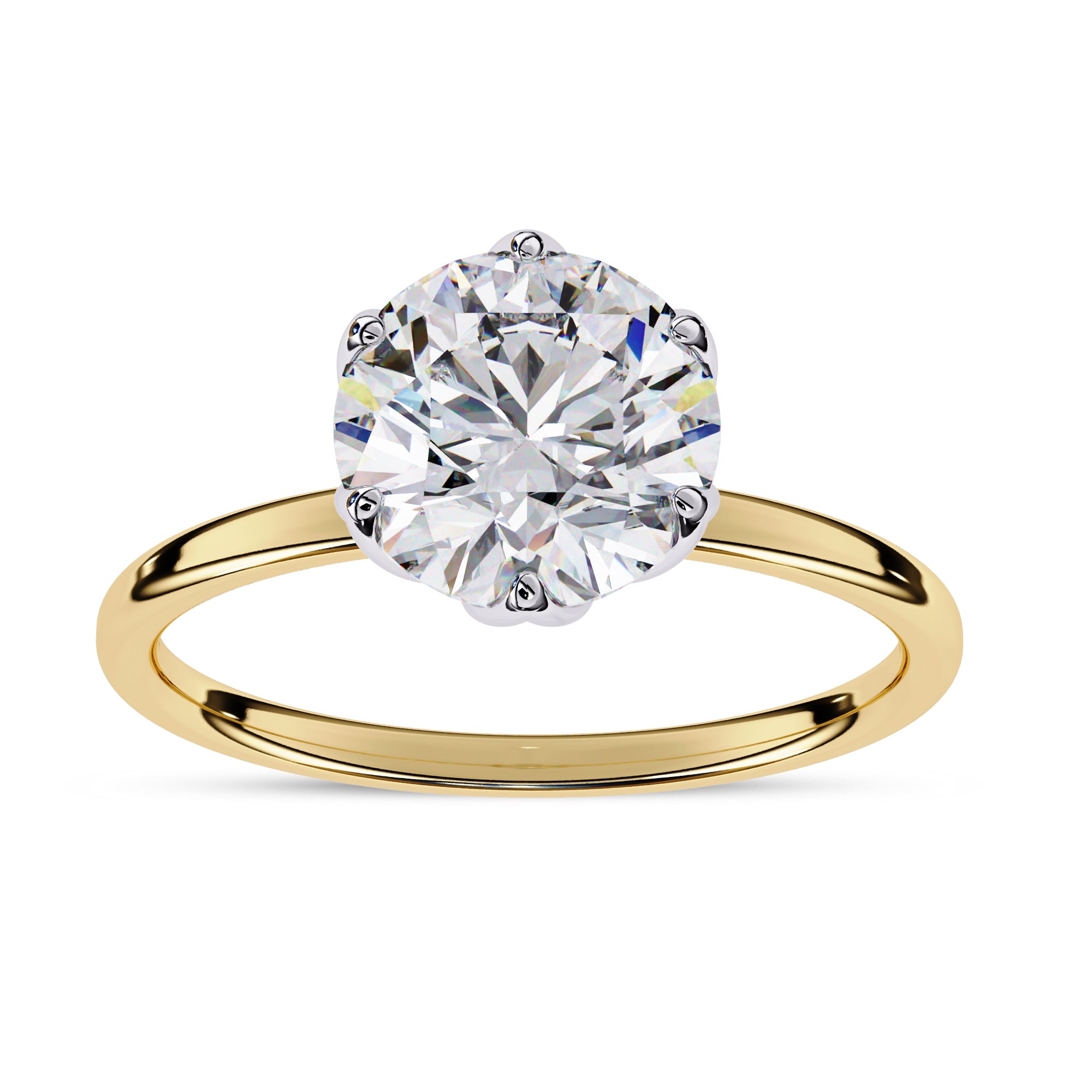 Solitaire Floral Engagement Ring Lab Grown Diamond