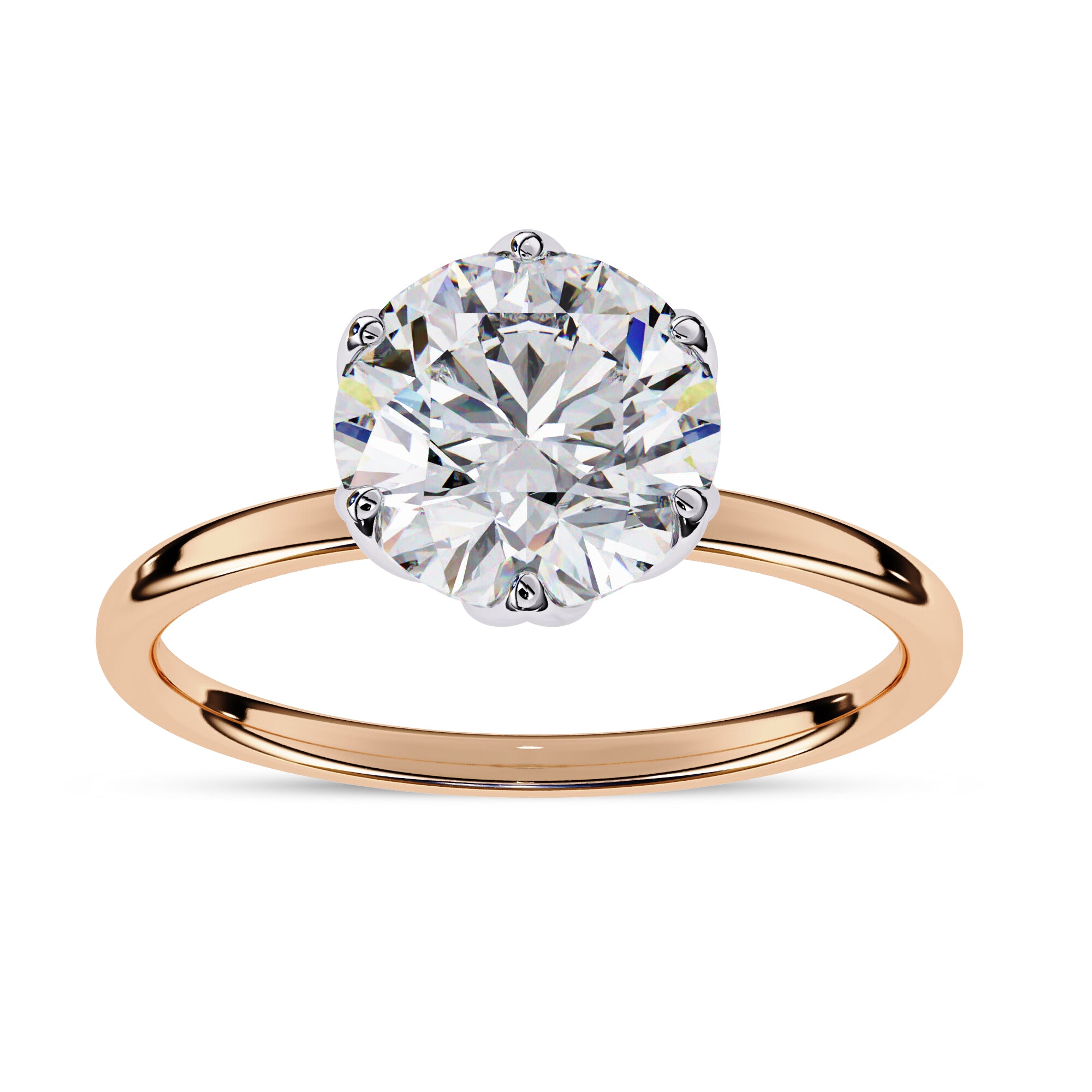 Solitaire Floral Engagement Ring Lab Grown Diamond