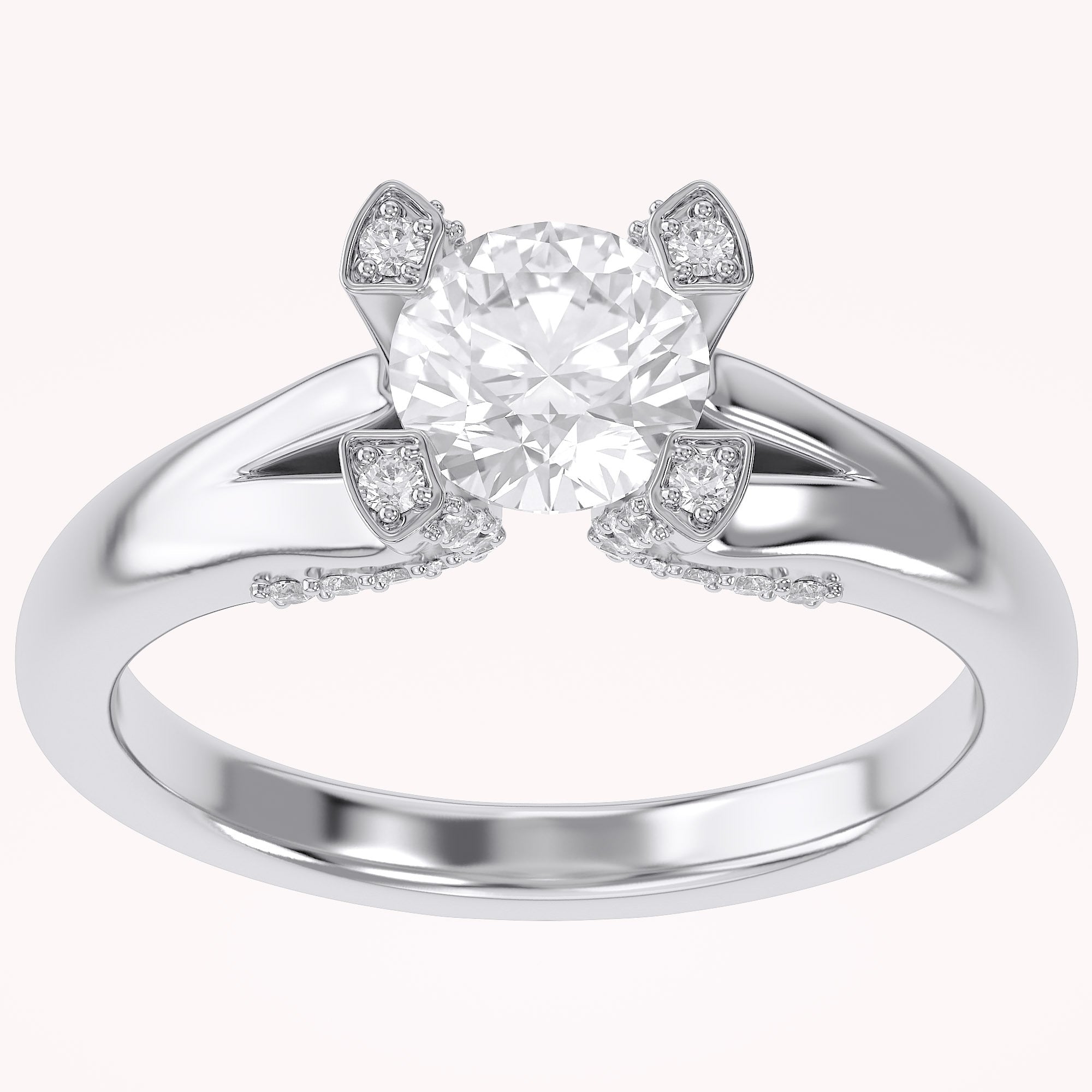 Solitaire Engagement Wedding Ring Round Cut Lab Grown Diamond