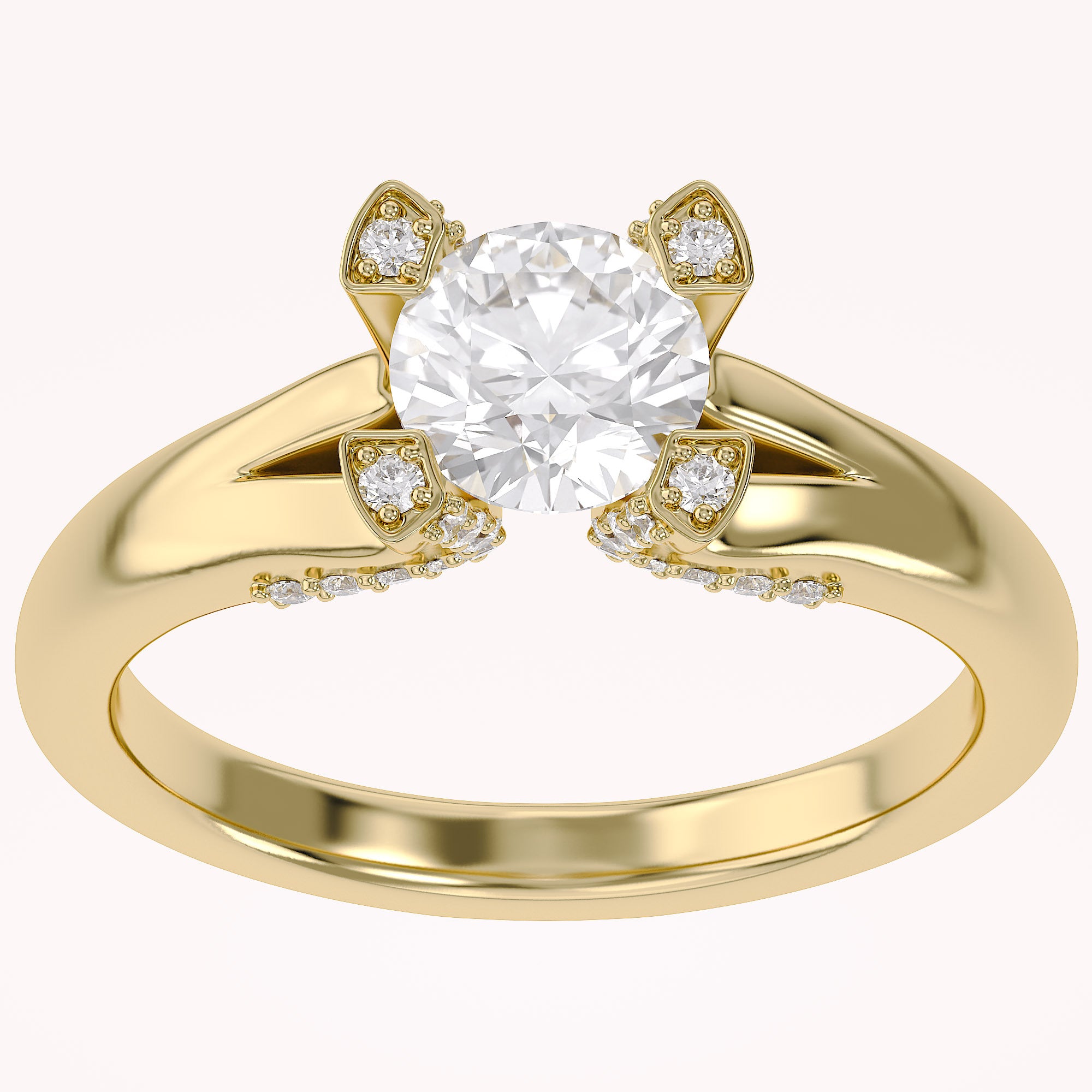 Solitaire Engagement Wedding Ring Round Cut Lab Grown Diamond