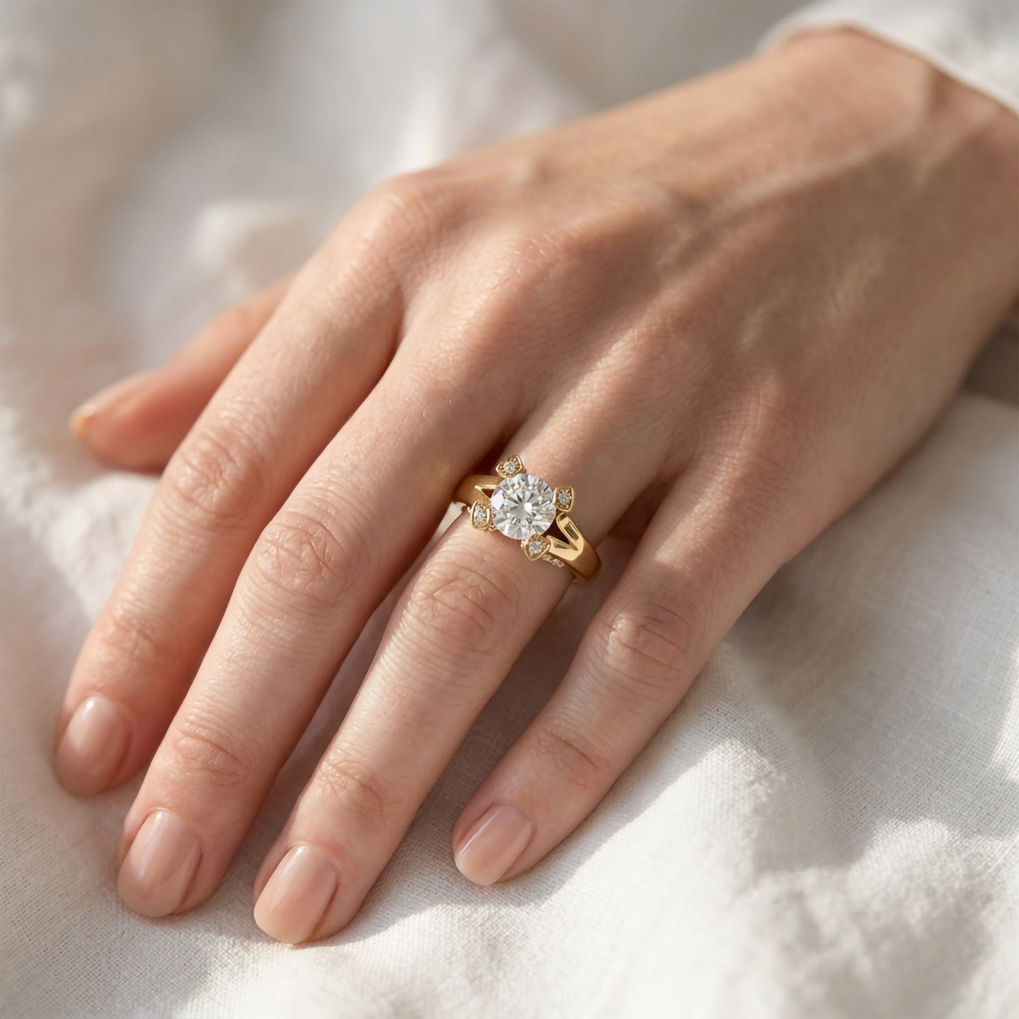 Solitaire Engagement Wedding Ring Round Cut Lab Grown Diamond