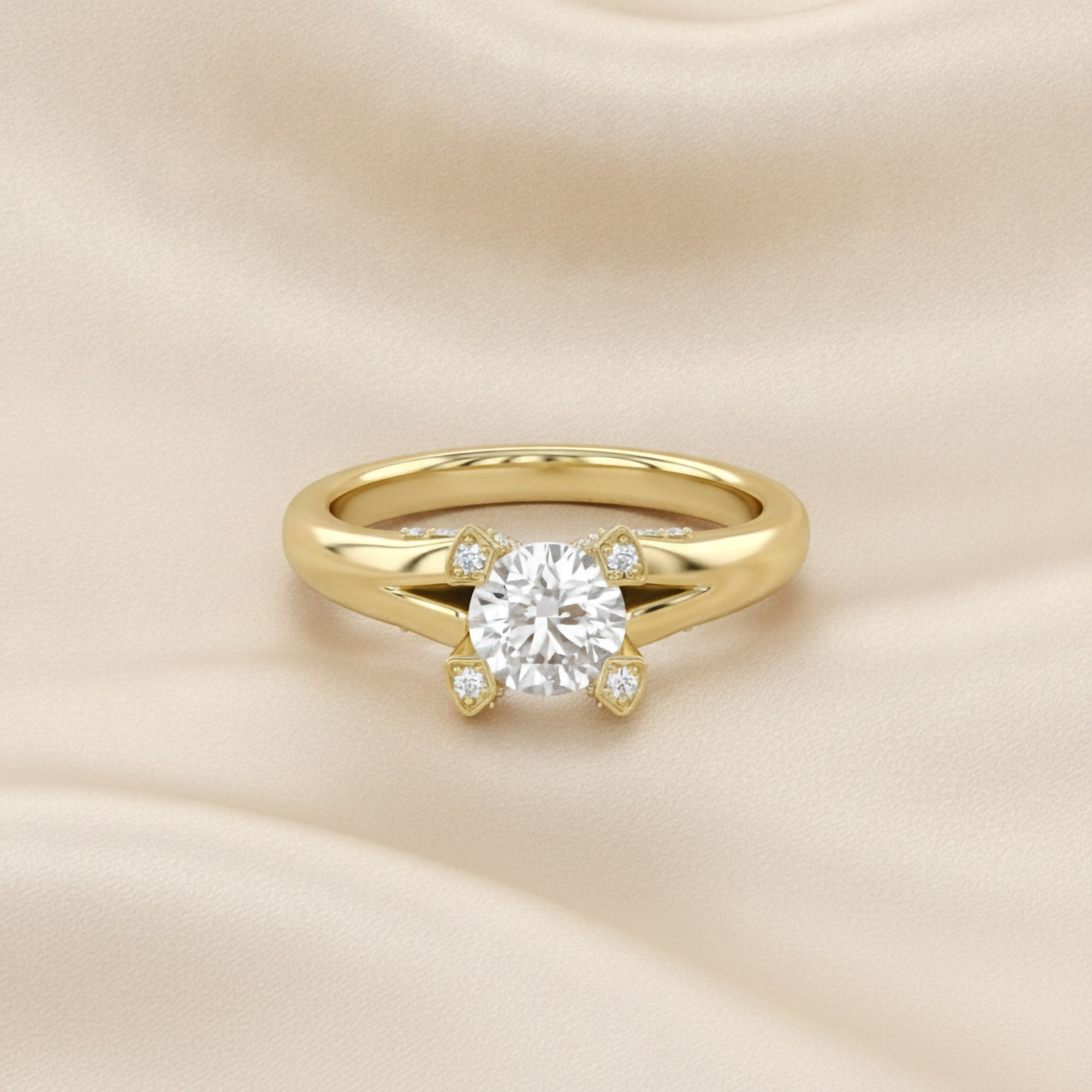 Solitaire Engagement Wedding Ring Round Cut Lab Grown Diamond