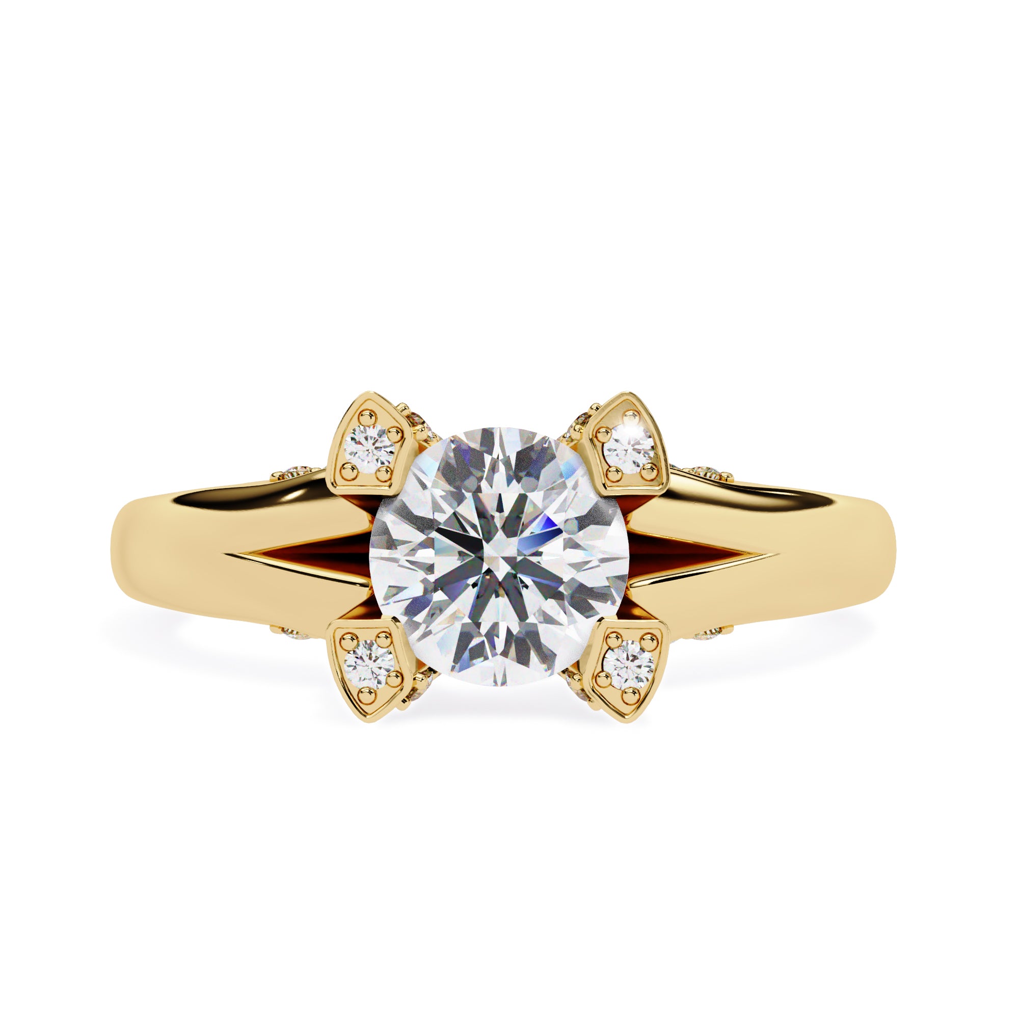 Solitaire Engagement Wedding Ring Round Cut Lab Grown Diamond