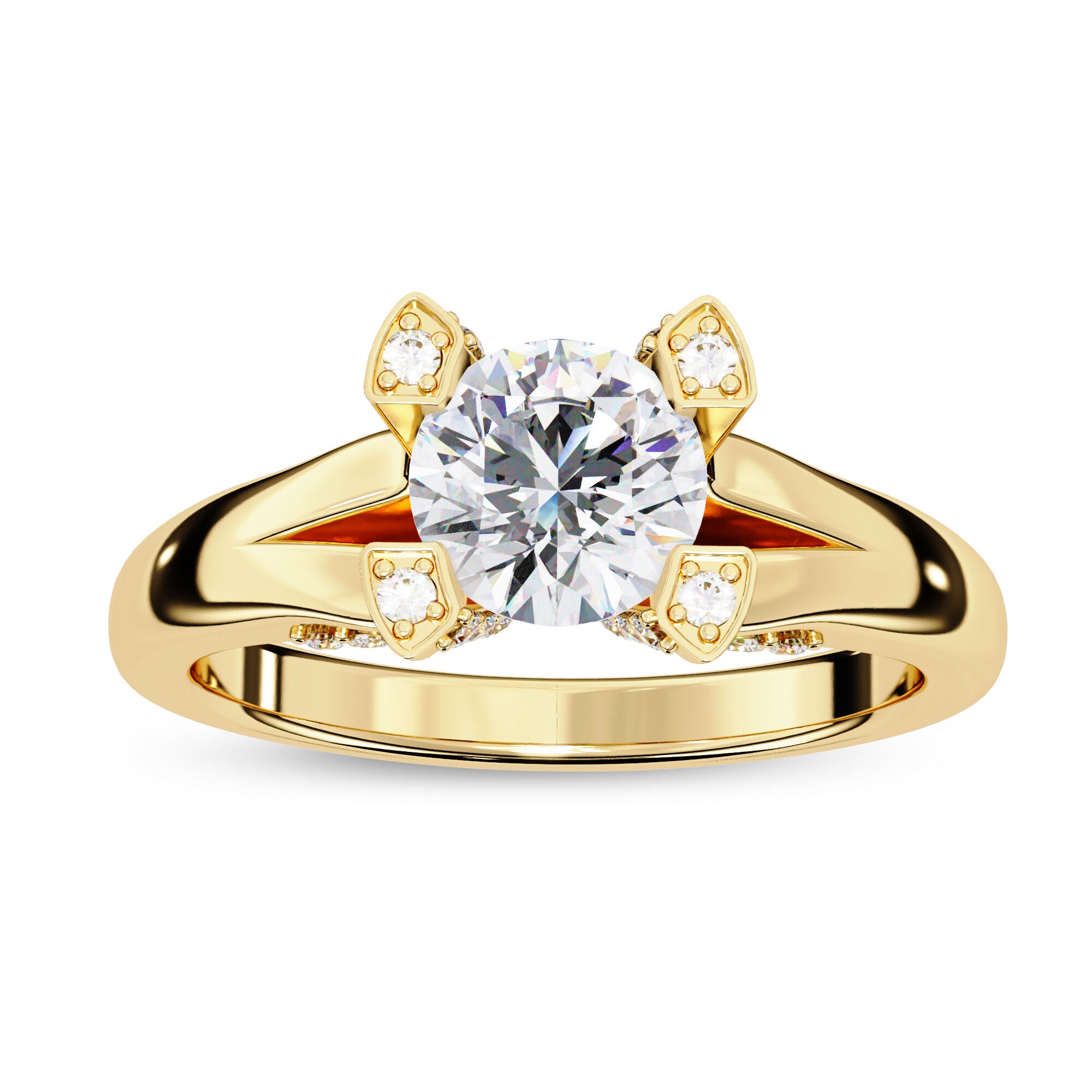 Solitaire Engagement Wedding Ring Round Cut Lab Grown Diamond