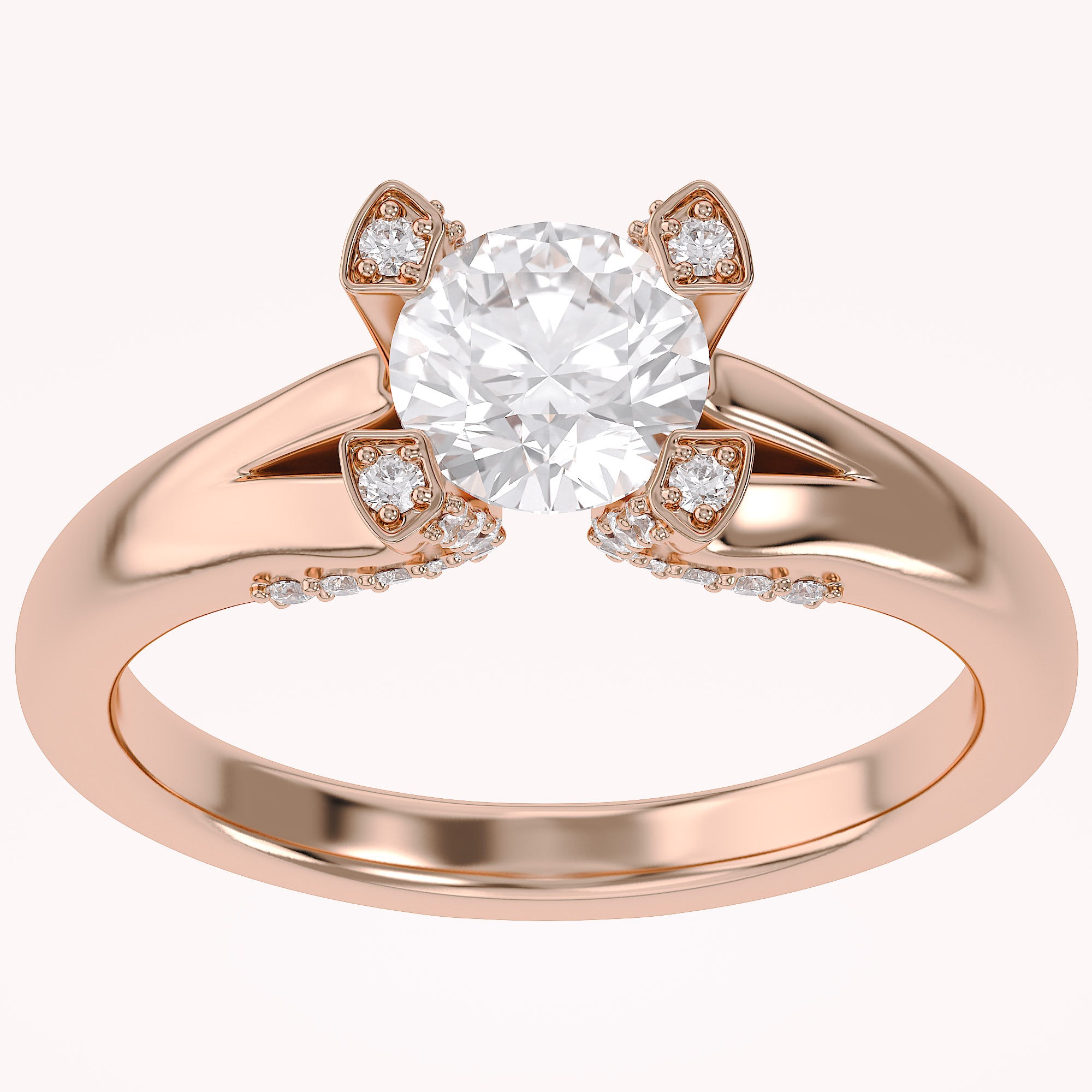 Solitaire Engagement Wedding Ring Round Cut Lab Grown Diamond