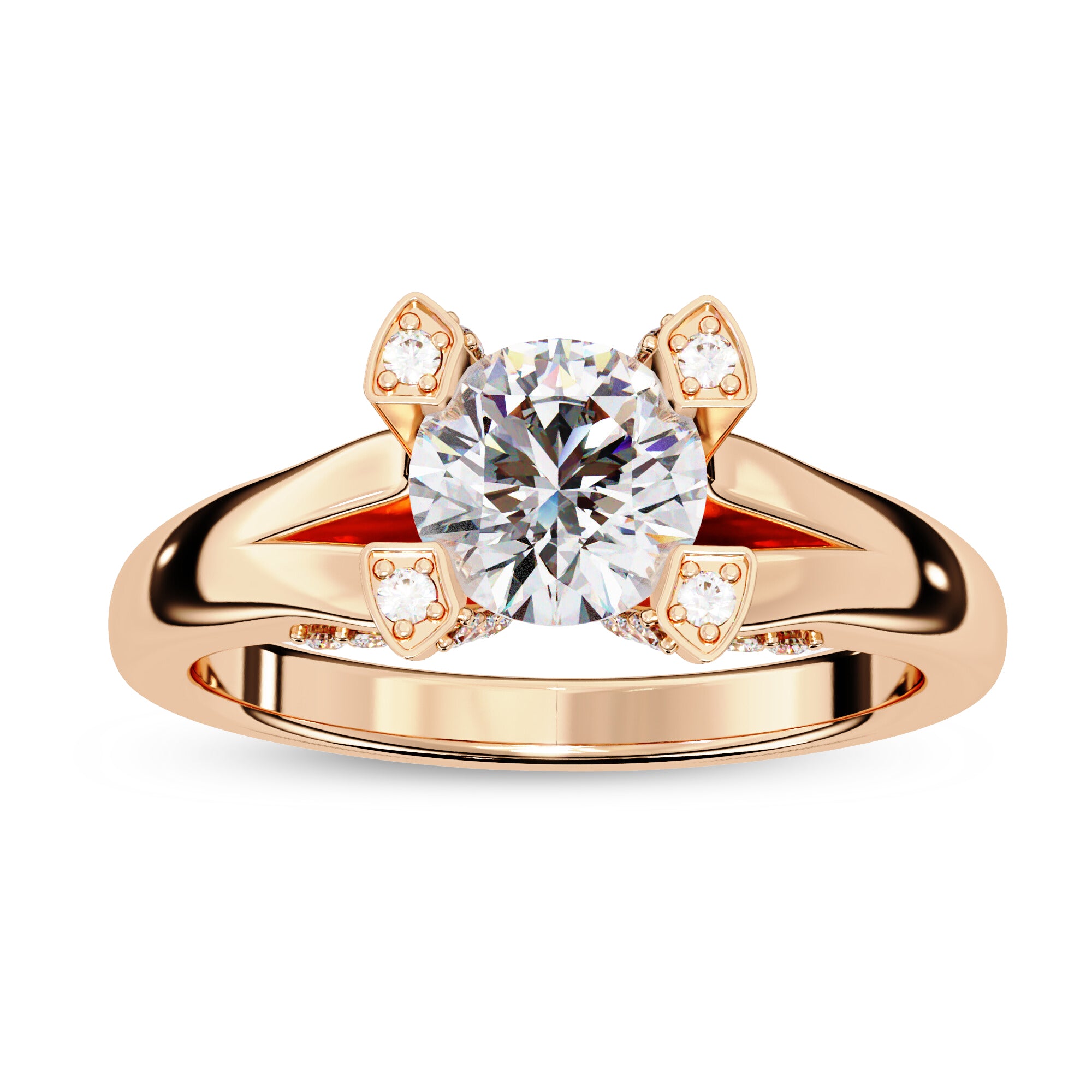 Solitaire Engagement Wedding Ring Round Cut Lab Grown Diamond