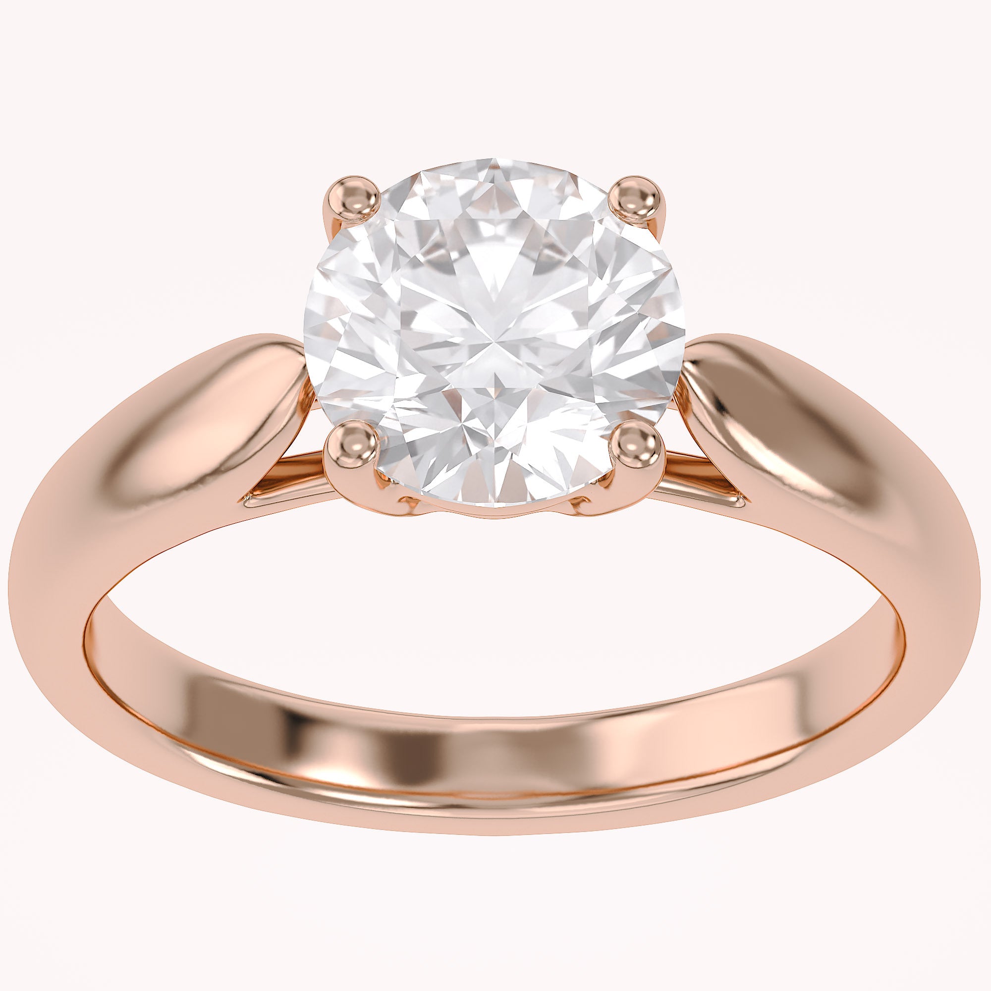 4-Prong Solitaire Engagement Ring for Women Lab Grown Diamond